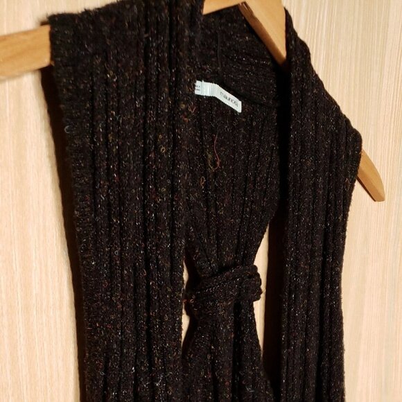 Maurices Womens Black Speckled Ribbed Open Front Sweater Vest Small - Picture 3 of 6